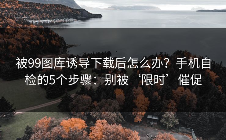 被99图库诱导下载后怎么办？手机自检的5个步骤：别被‘限时’催促