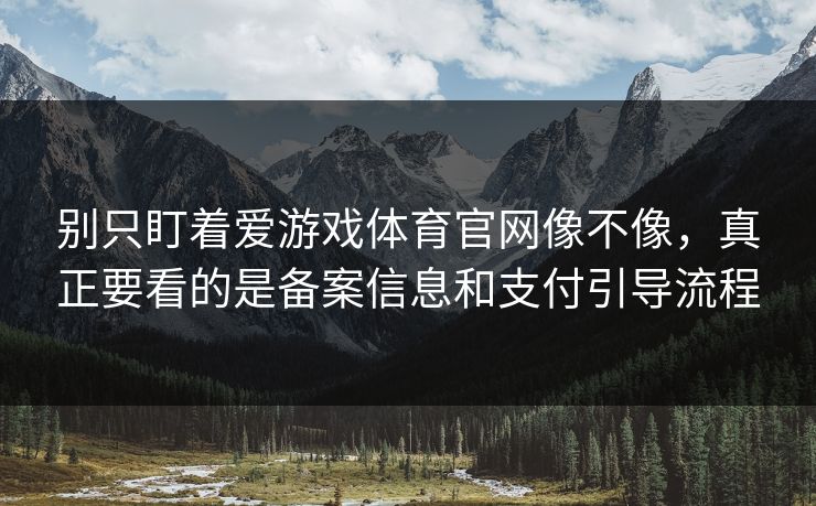 别只盯着爱游戏体育官网像不像，真正要看的是备案信息和支付引导流程