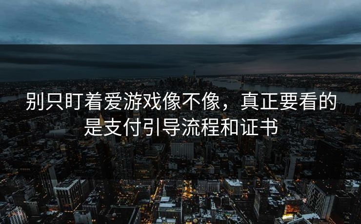 别只盯着爱游戏像不像，真正要看的是支付引导流程和证书